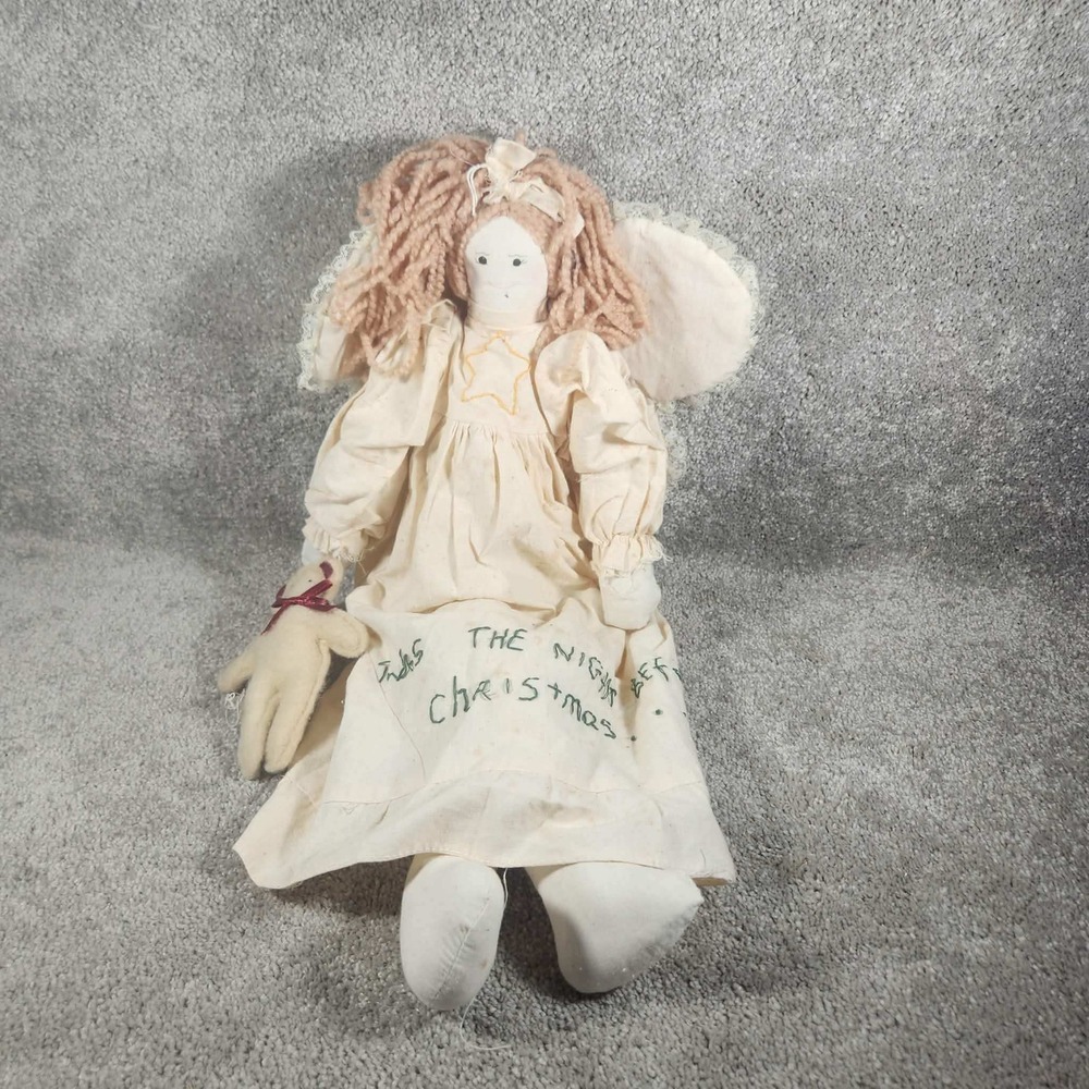 Rag Doll Angel Cream Twas The Night Before Christmas Primitive Folk Art